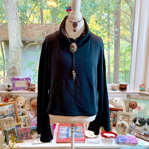 Free People Salvation Turtleneck Sweatshirt Black - Picture 4 of 8